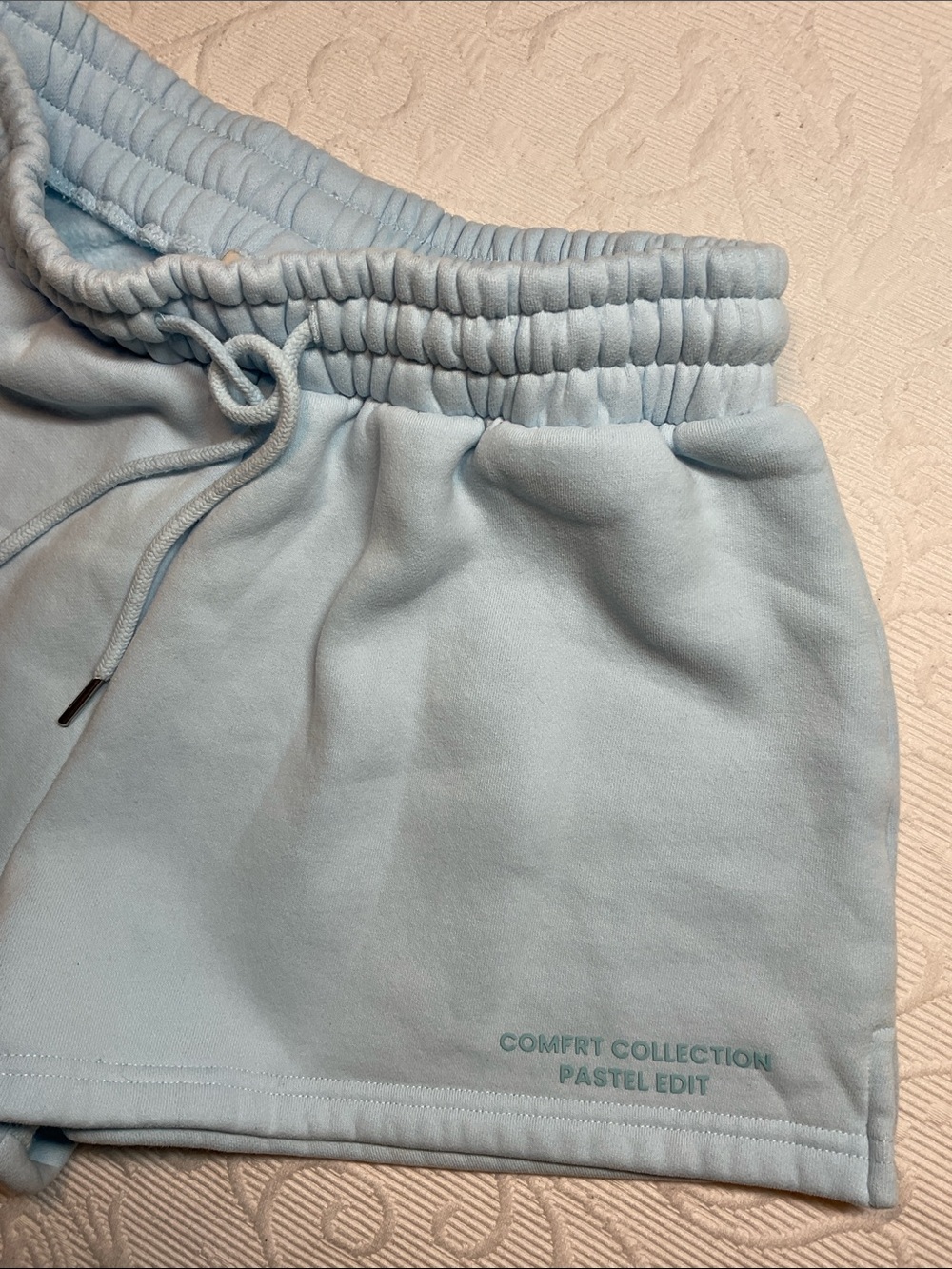 Comfrt Collection pastel Edit Light Blue Pastel Drawstring Lounge Shorts. Med - Picture 7 of 12